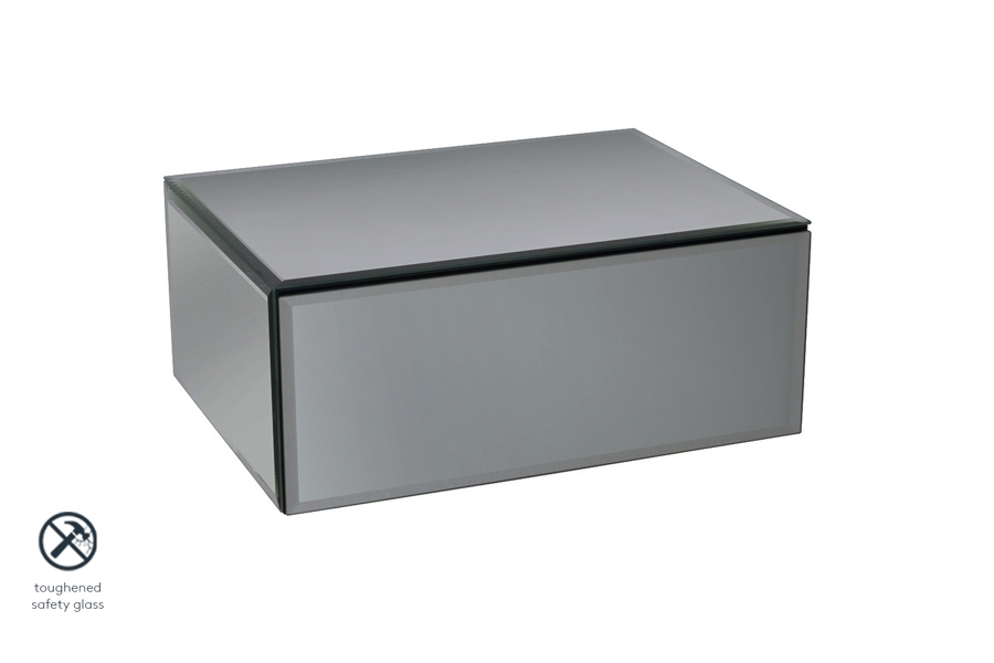Inga Smoke mirror Floating Bedside / Console / Shelf / Storage System