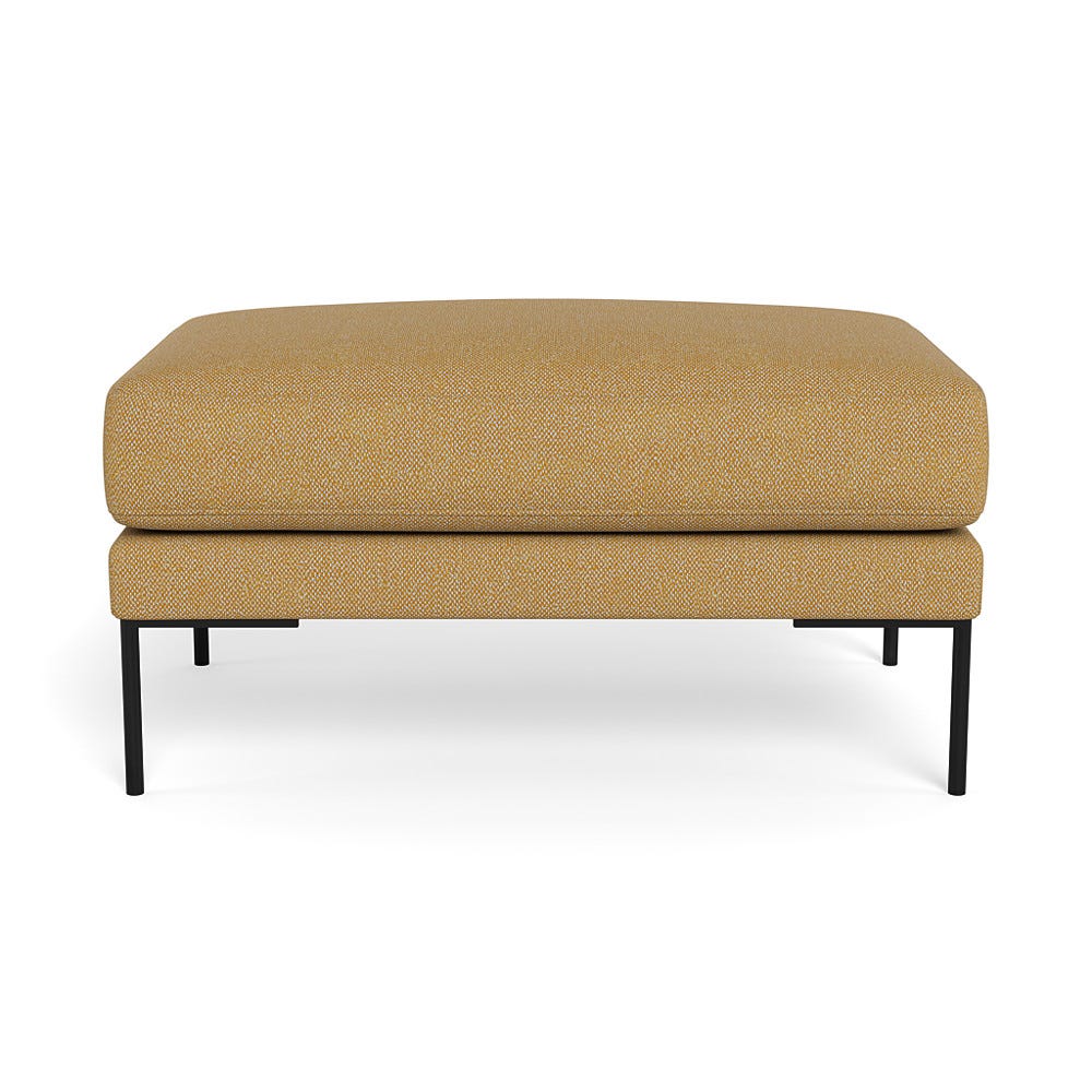 Heal's Torrington Ottoman Boucle Tweed Citrine Black Feet 1