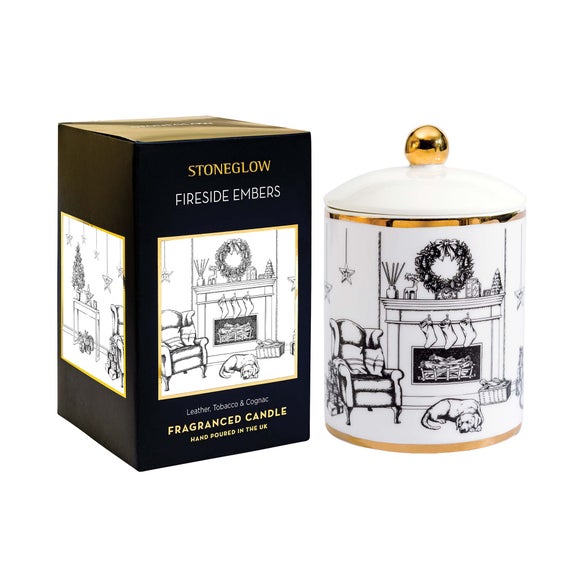 Stoneglow Keepsake Fireside Embers Ceramic Candle