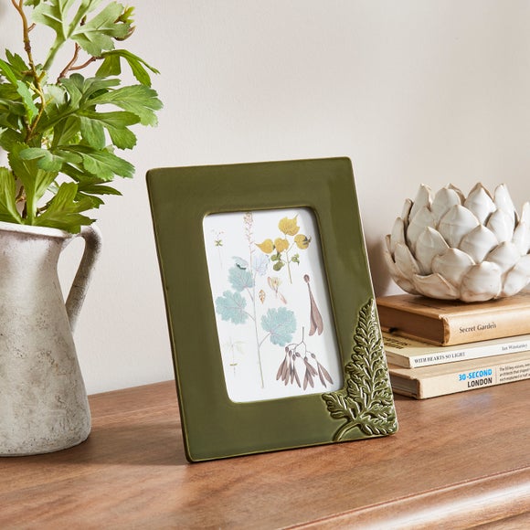 Churchgate Fern Leaf Glazed Ceramic Photo Frame