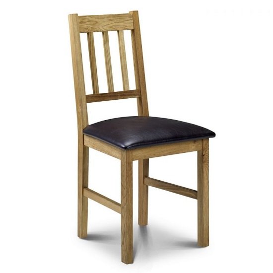 Coxmoor Dining Chair In Oiled Oak Finish With Brown Seat