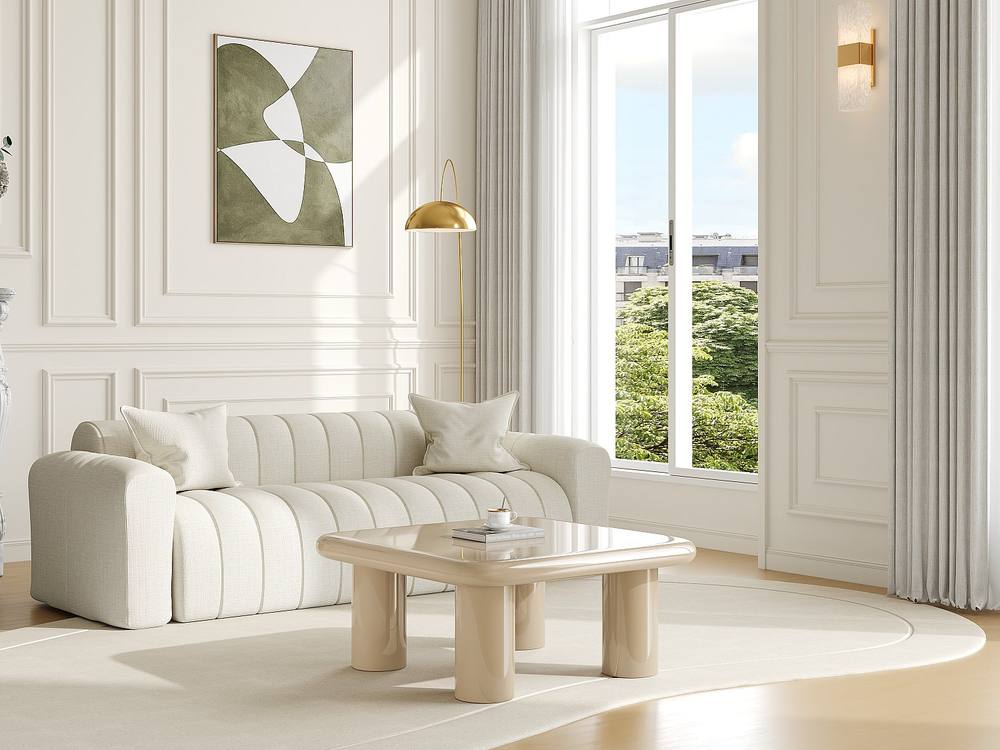 Vente-unique MDF Coffee Table - Lacquered Beige - TAMISDA