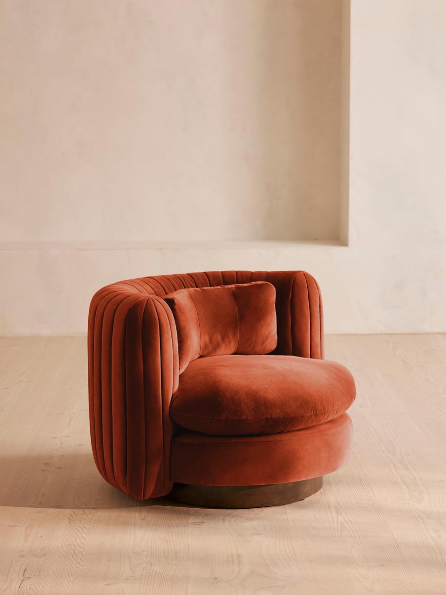 Vivienne Armchair, Velvet, Rust
