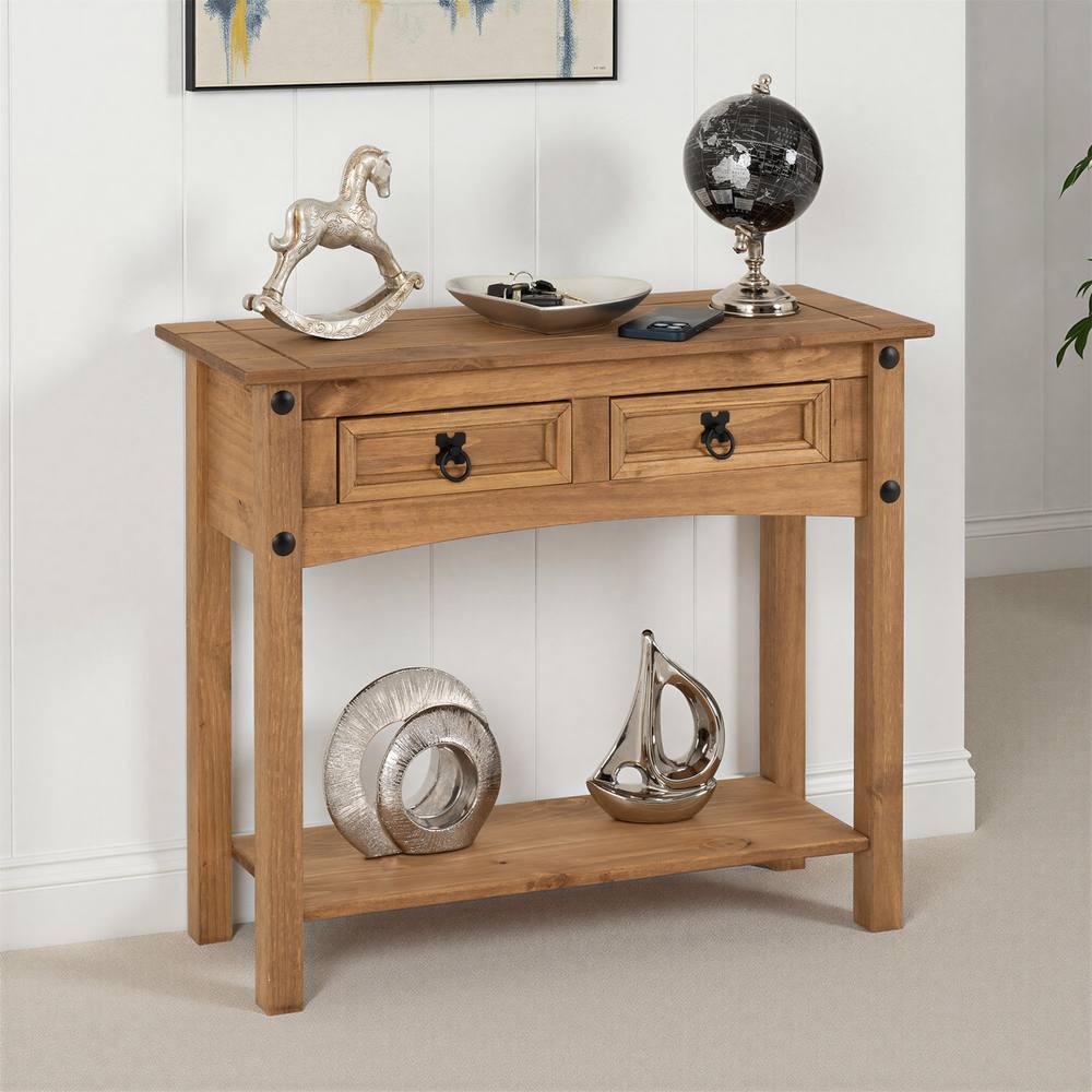 Seconique Corona Essentials 2 Drawer Console Table in Natural