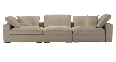 Long Island 3 Seat Sofa in Cashew Baylee Viscose Linen - sofa.com