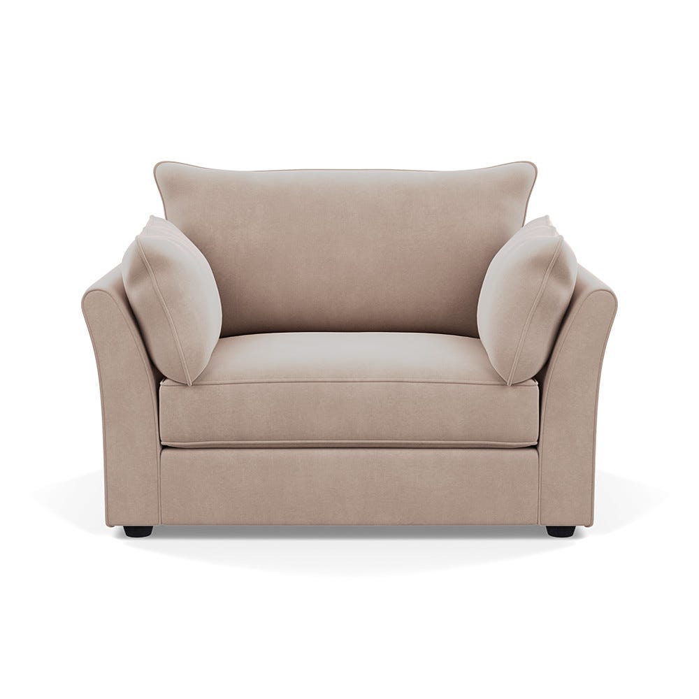 Heal's Tailor Loveseat Smart Velvet Pebble Black Beech Feet