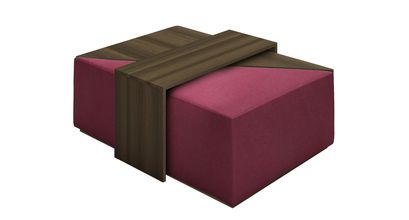 Astaire Modular Coffee Table Set Footstool in Boysenberry Brushed Linen Cotton - sofa.com