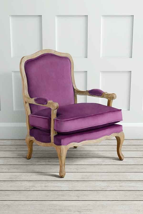 Le Brun - French Oak Purple Occasional Armchair