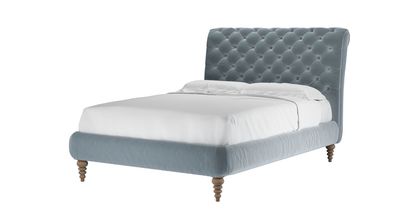 Knightsbridge (No Footboard) Double Bed in Windermere Cotton Matt Velvet - sofa.com