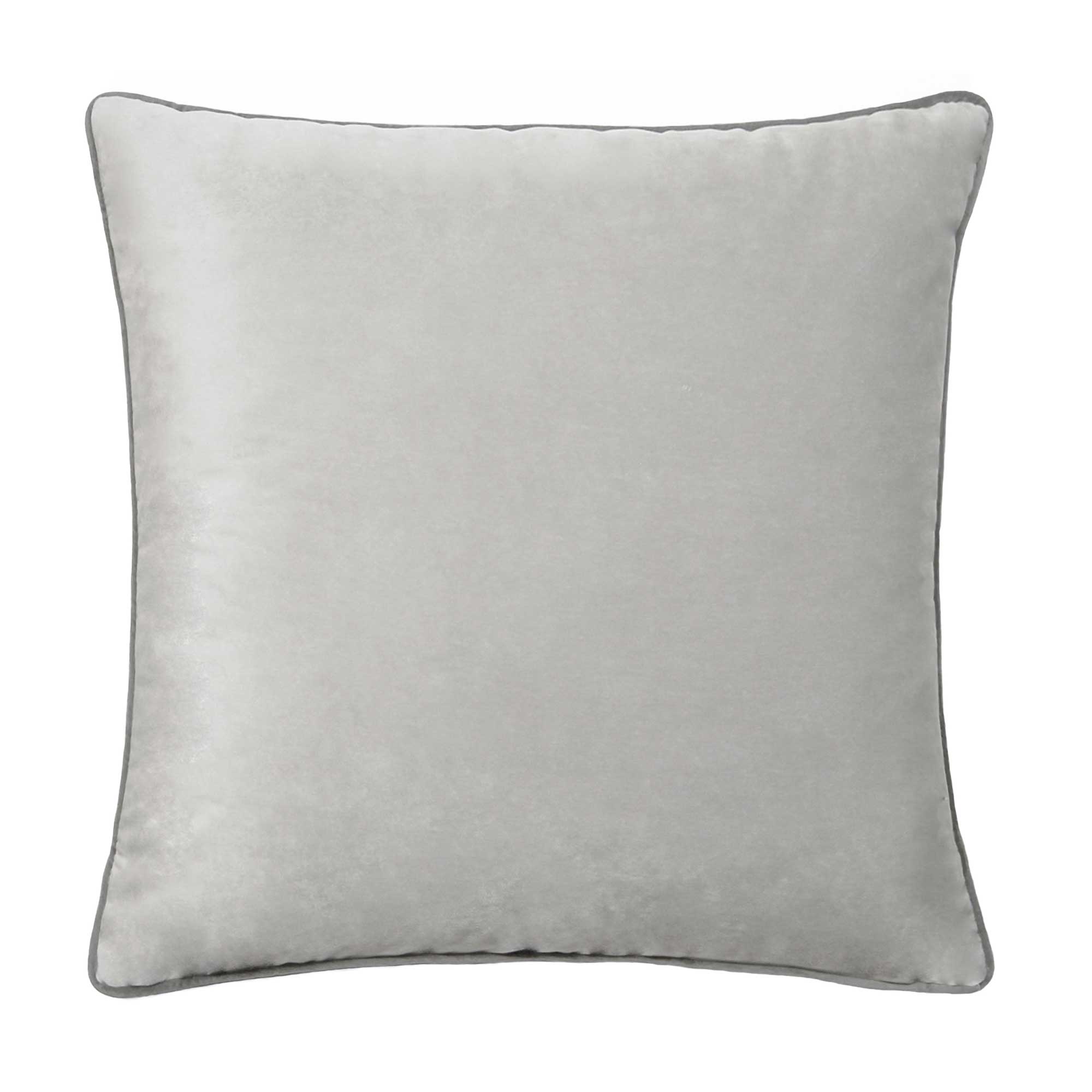 Silver Grey Piped Cushion, Square Polyester | Barker & Stonehouse