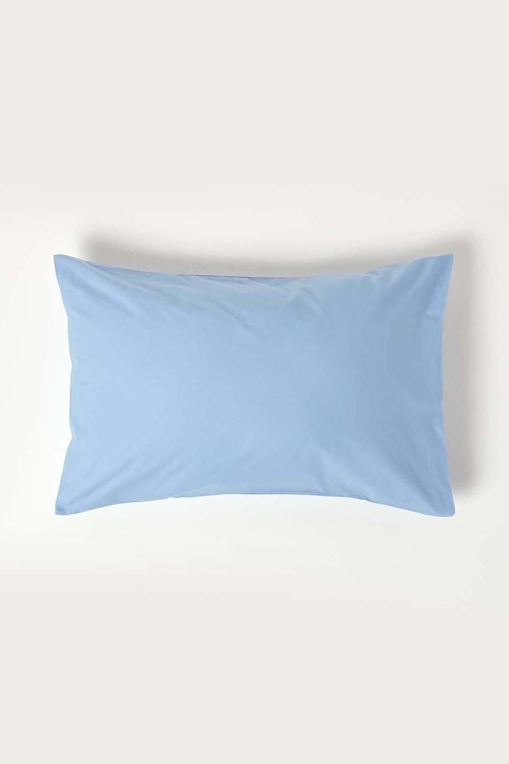 Homescapes Egyptian Cotton Housewife Pillowcase 200 TC, Standard Size in Blue