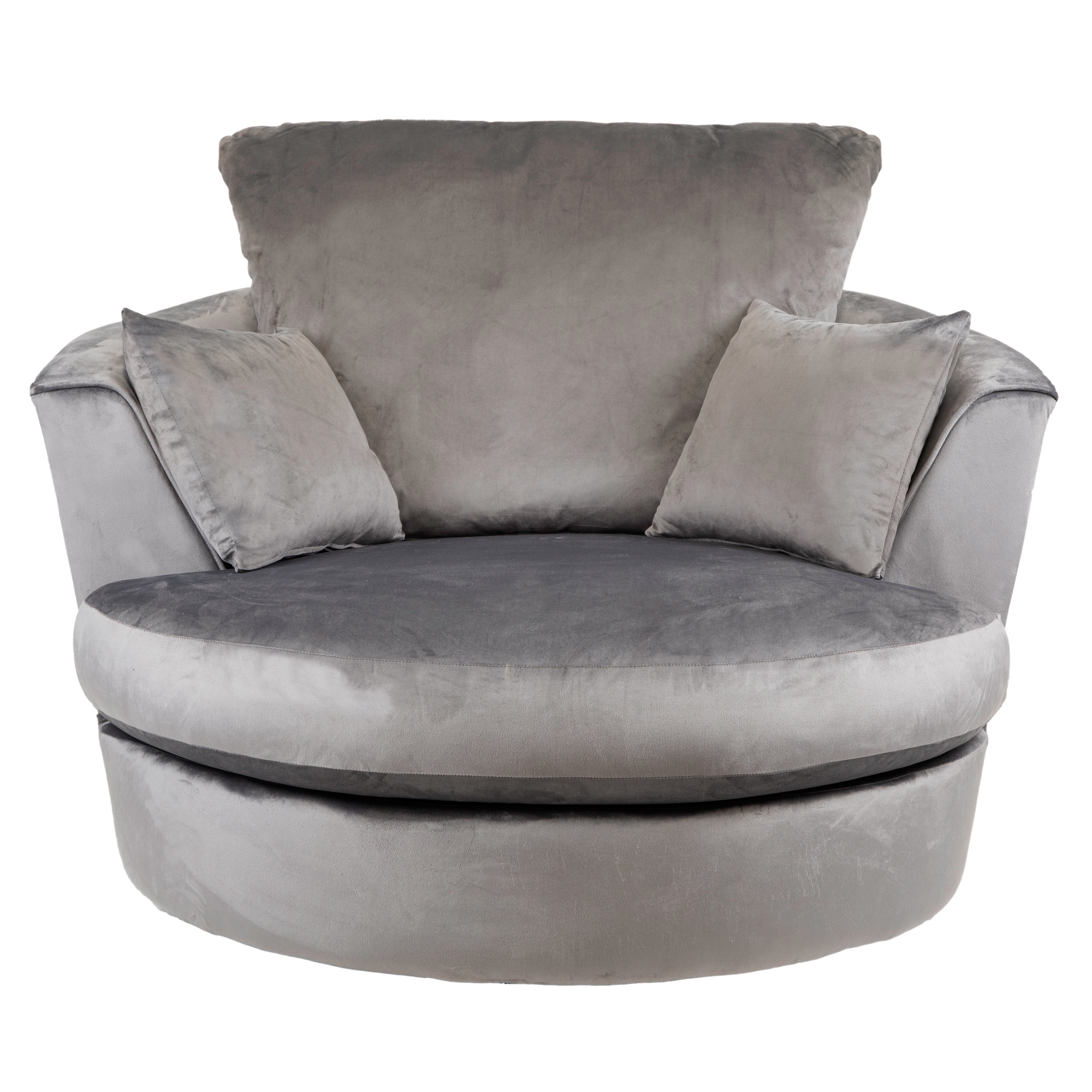 Blake Velvet Swivel Chair Grey