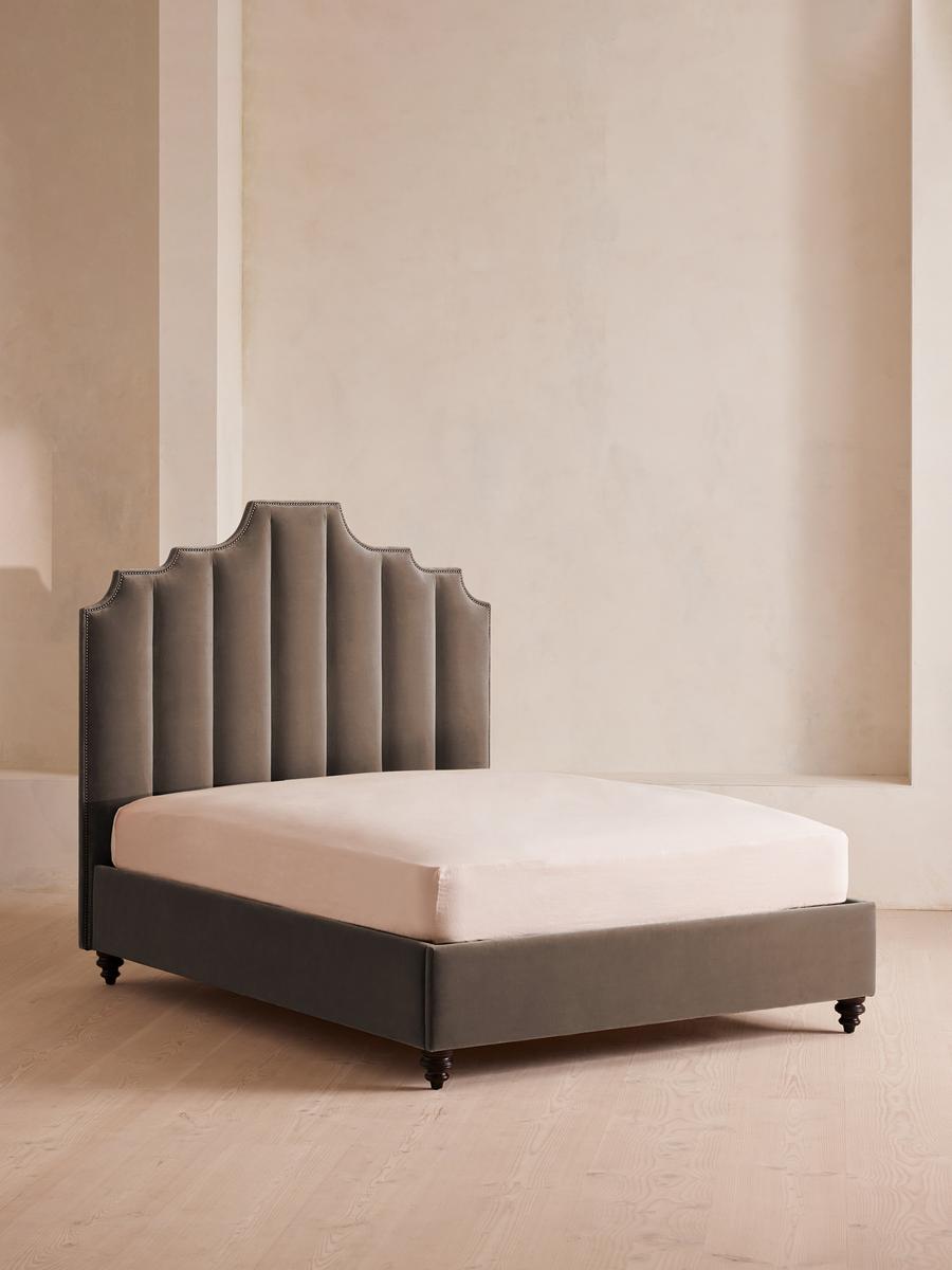 Gerrard Bed, King, Velvet, Taupe