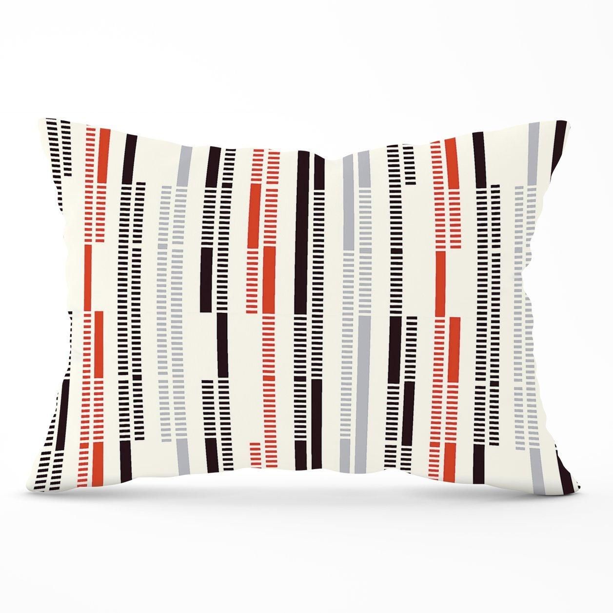 Warren Reed - Designer Dashed Stroke Pattern Cushions in Red