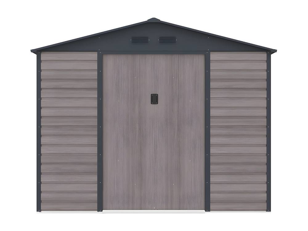 Vente-unique Garden Shed - 5.40 M² - Galvanised Steel With Grey Wood Effect 4