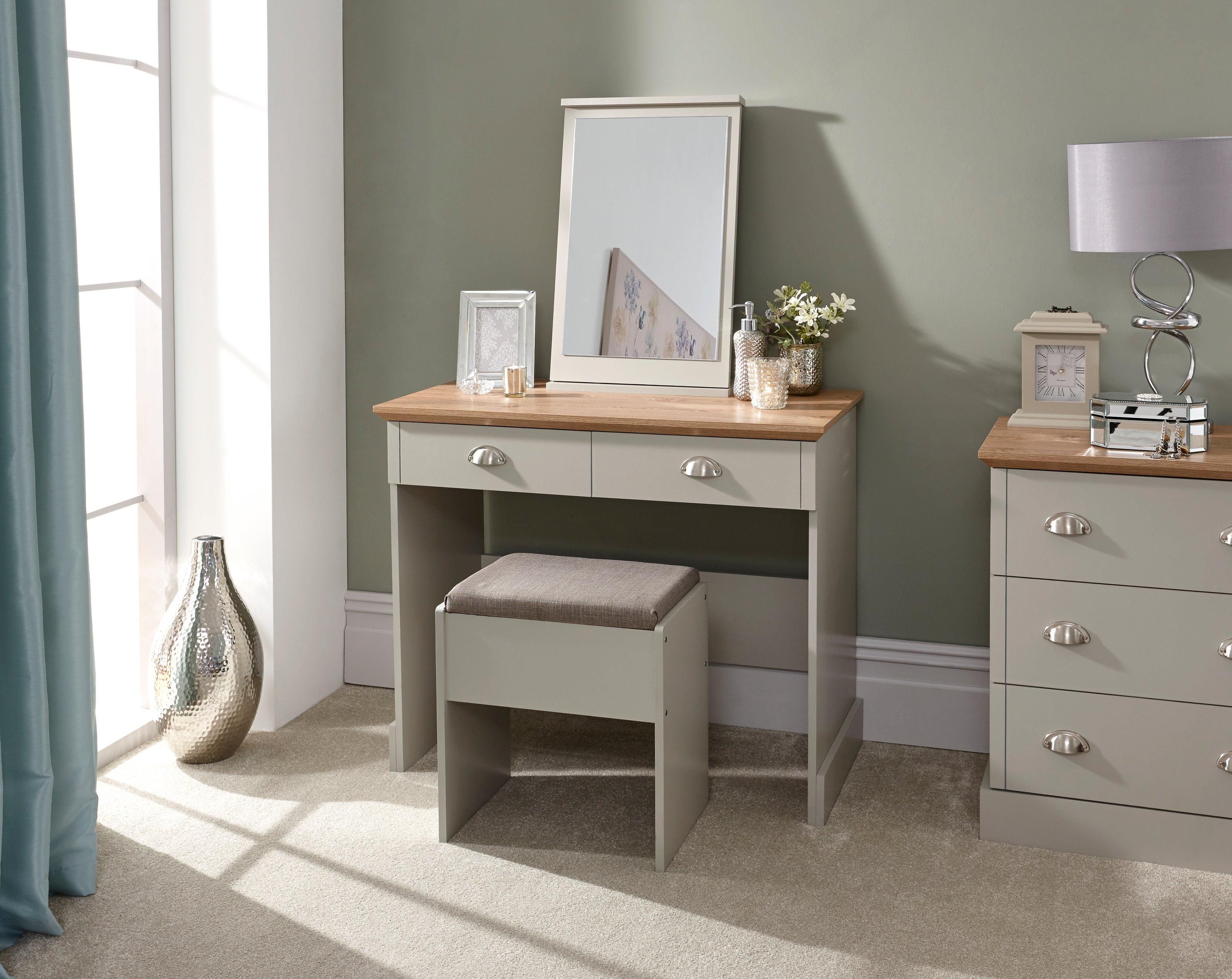 GFW Kendal Dressing Table with Stool in Grey