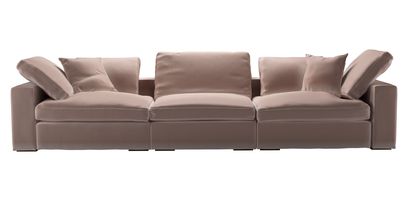 Long Island 3 Seat Sofa in Orchid Cotton Matt Velvet - sofa.com