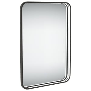 Kuto Rectangular Floating Edge Matt Black LED Mirror - 700 x 500mm