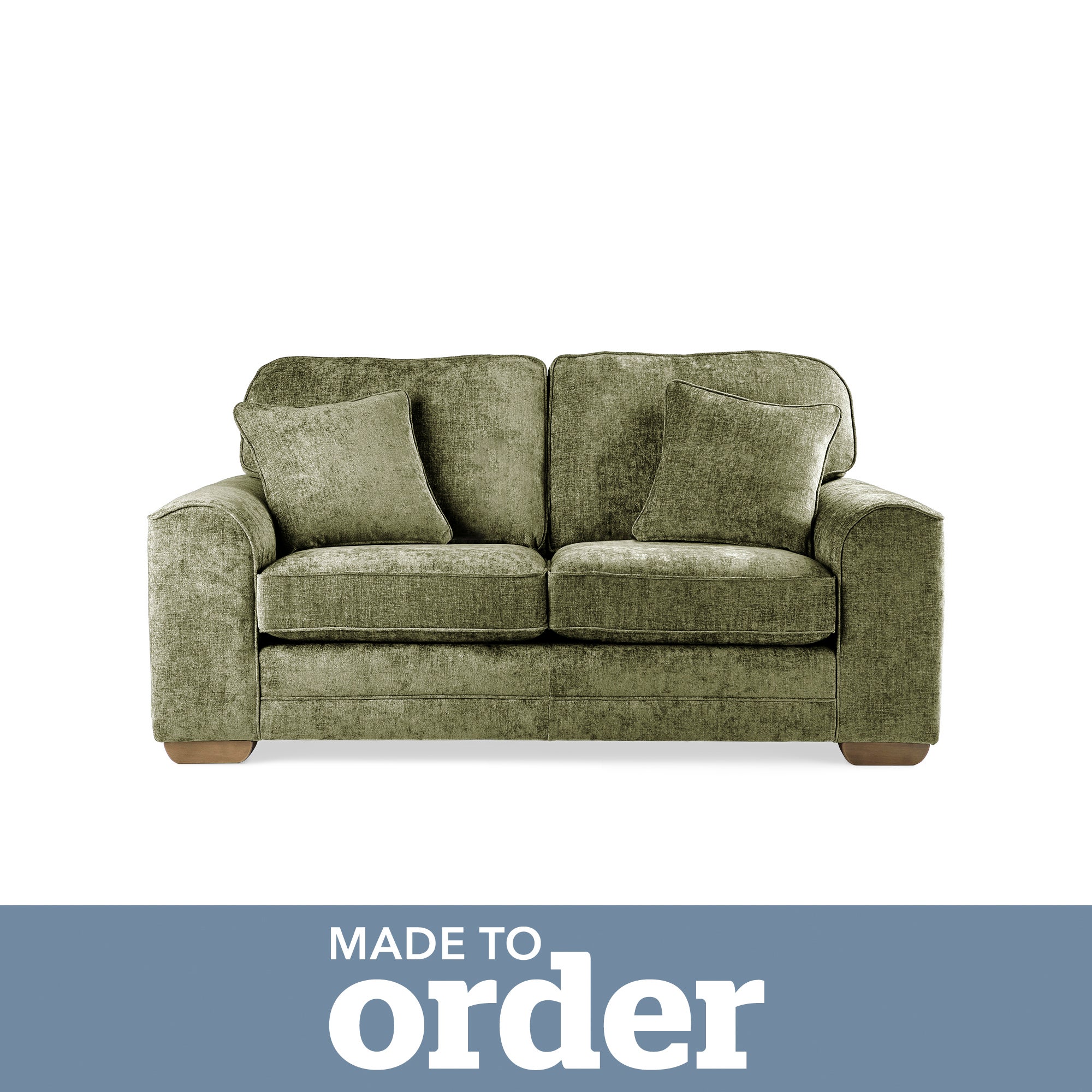 Morello 2 Seater Sofa Luxury Chenille Premium Chenille Olive