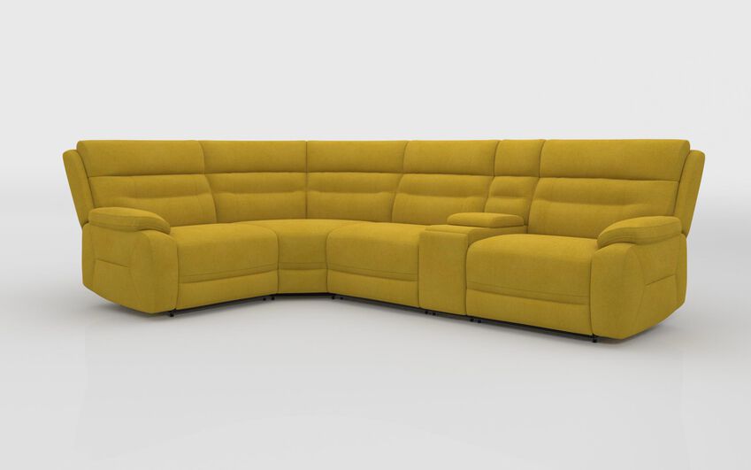 Green Fabric Fenton 1 Corner 3 Sofa with Console
