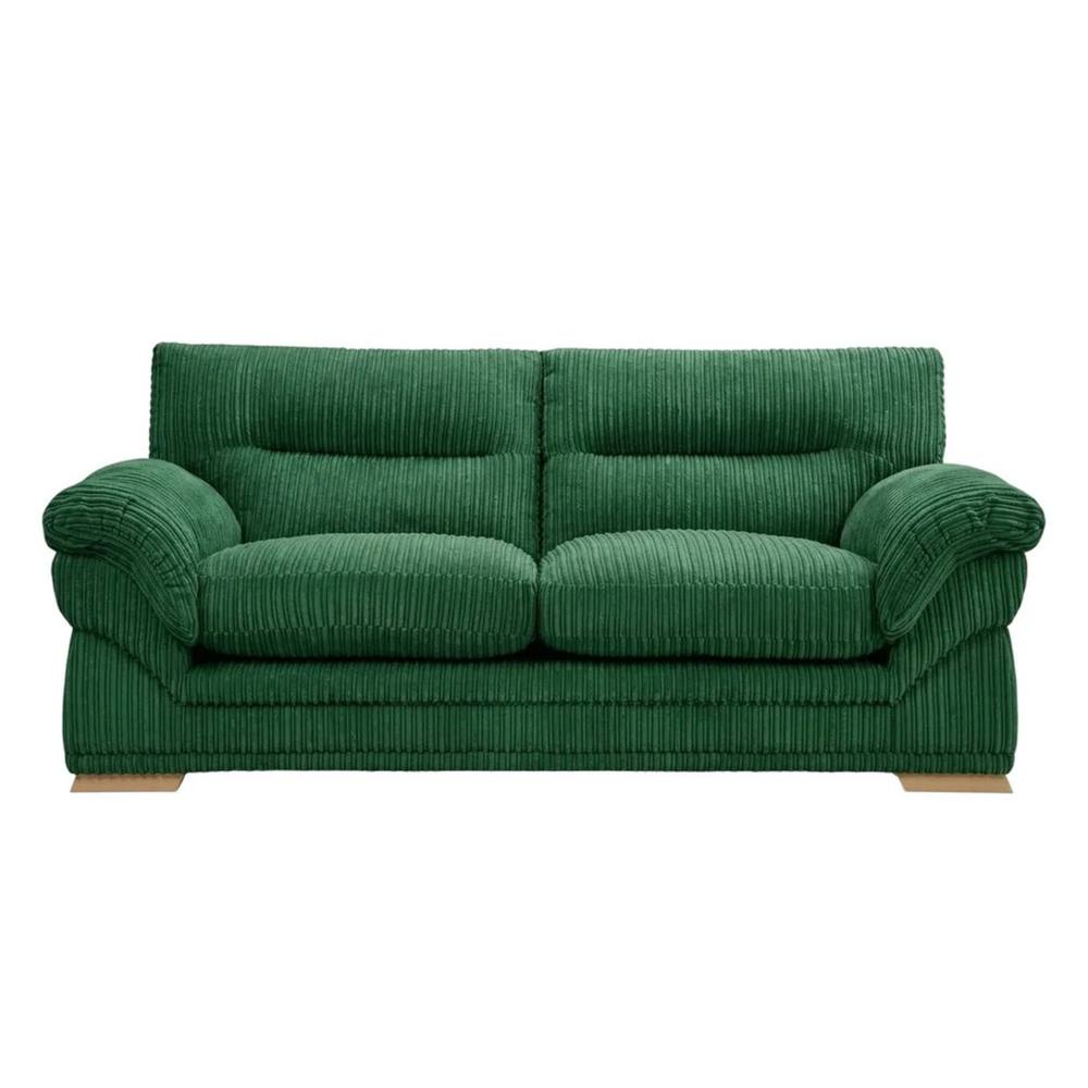 Bliss Furniture Amalfi 3 Seater Claude Sofa Modern Plush Fabric in Green
