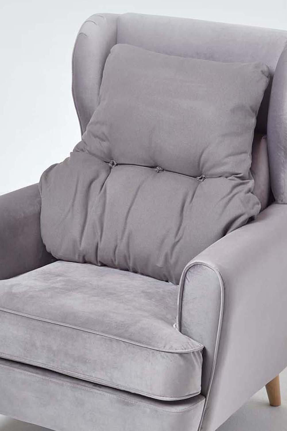 Homescapes Cotton Back Support Cushion in Charcoal