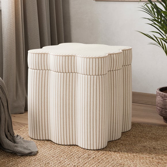 Wavie Tiny Stripe Storage Footstool