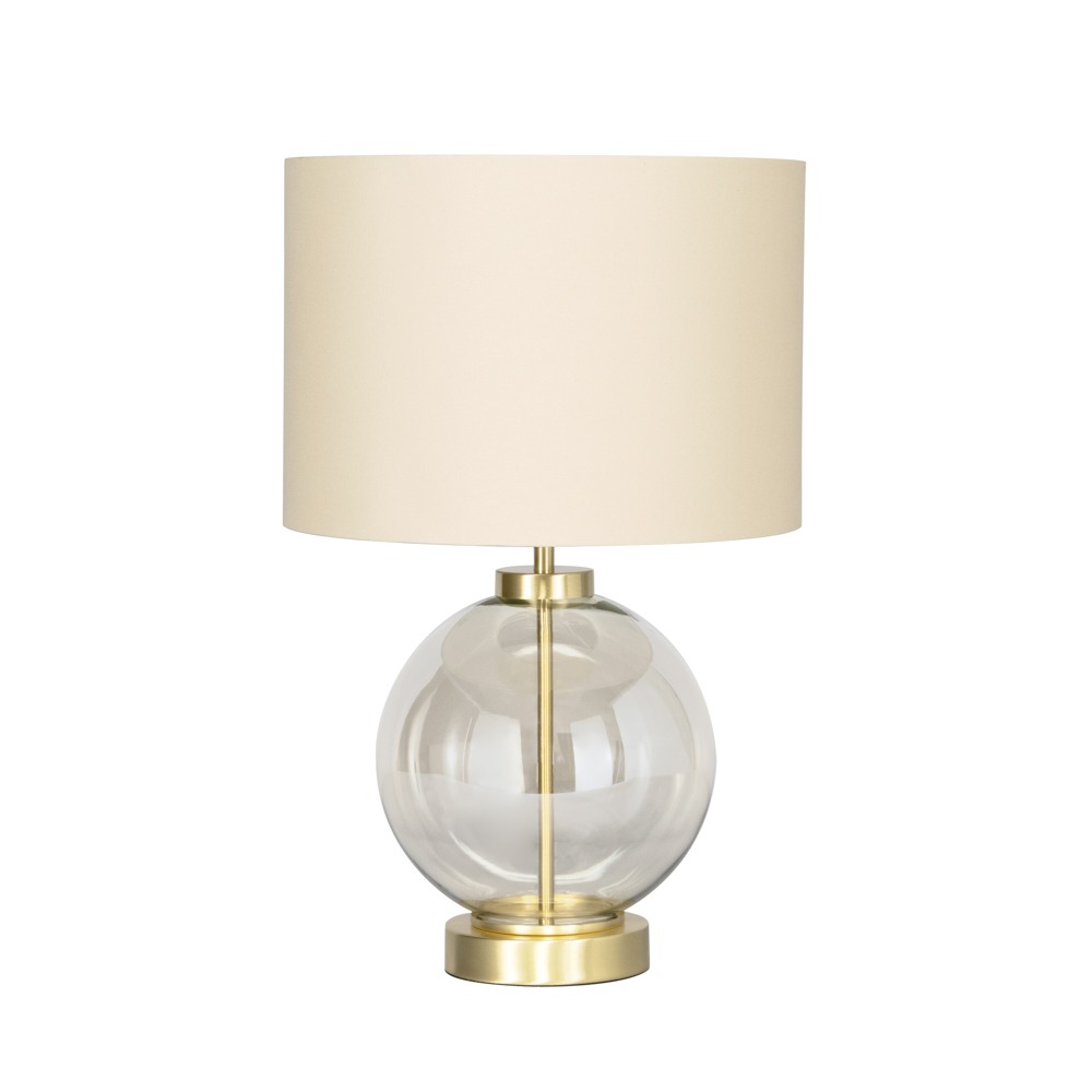 Mini Metro Champagne Glass Sphere Table Lamp, Satin Brass