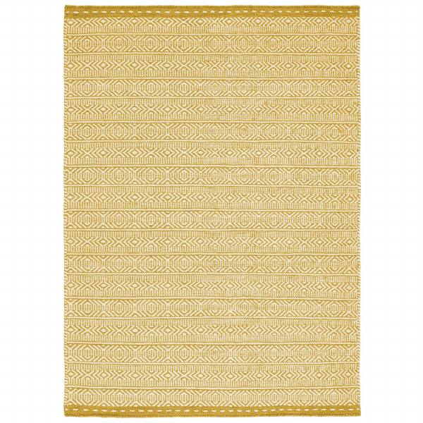 Knox Hand Woven Rug - In Ochre - 73% Wool, 14% Cotton, 9% Polyester & 4% Viscose - Various Sizes Available