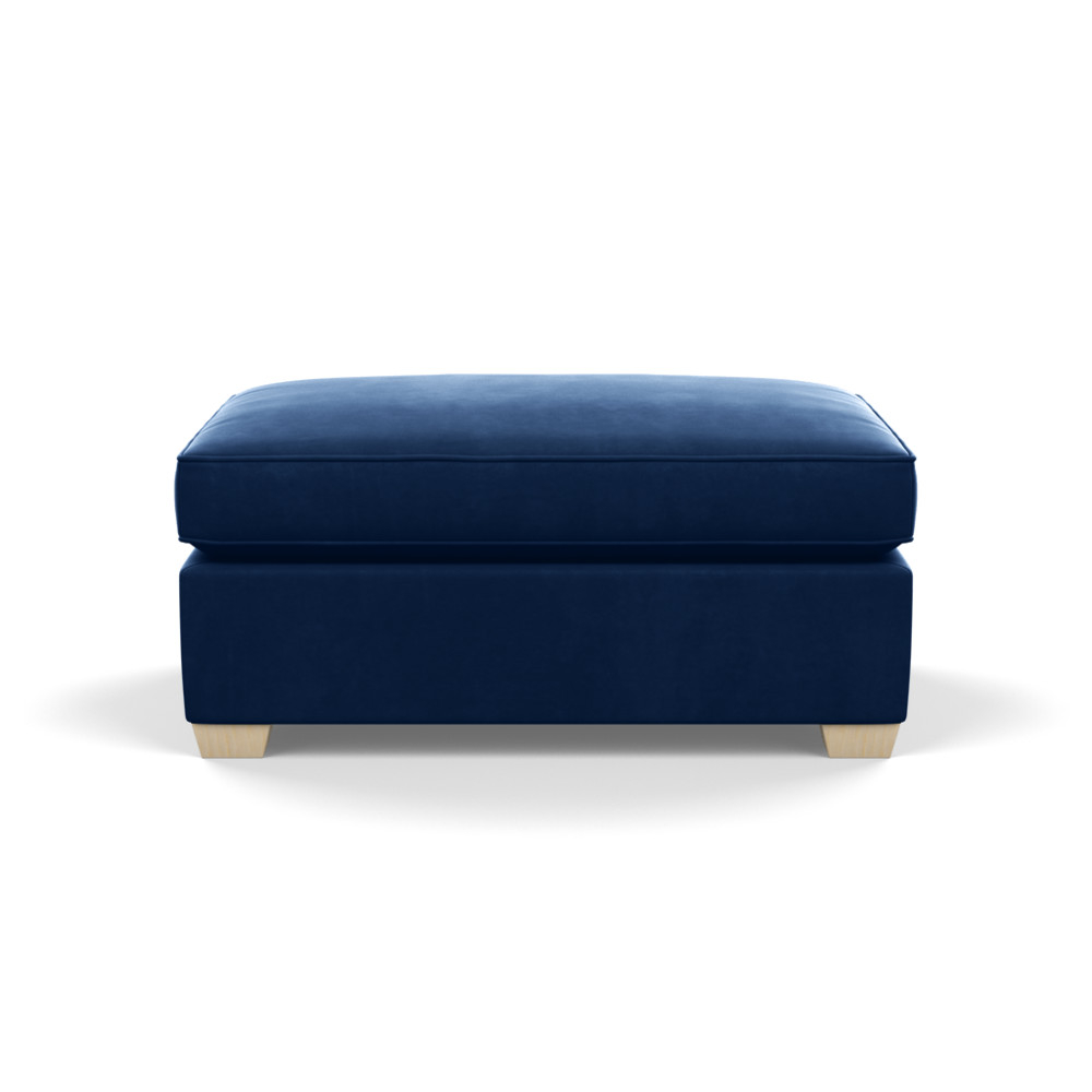 Heal's Torino Footstool Velvet Midnight Natural Ash Feet