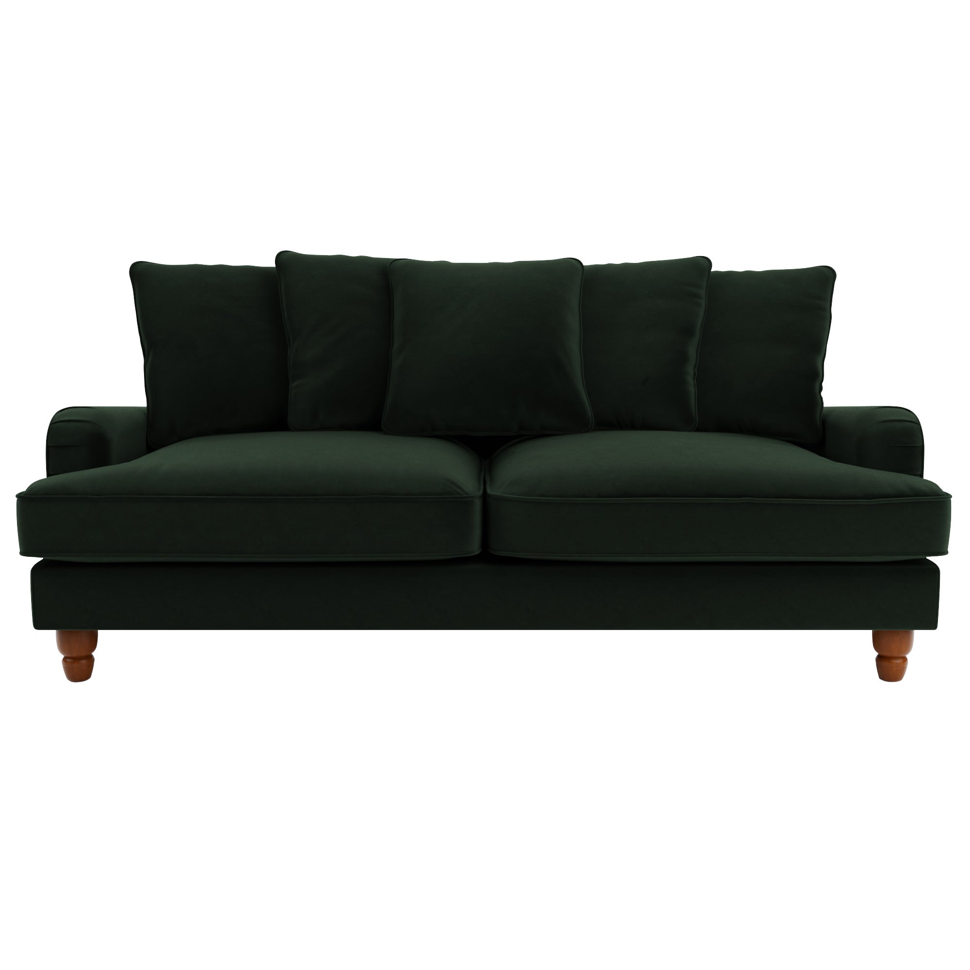 Beatrice Velvet Scatter Back 3 Seater Sofa Green