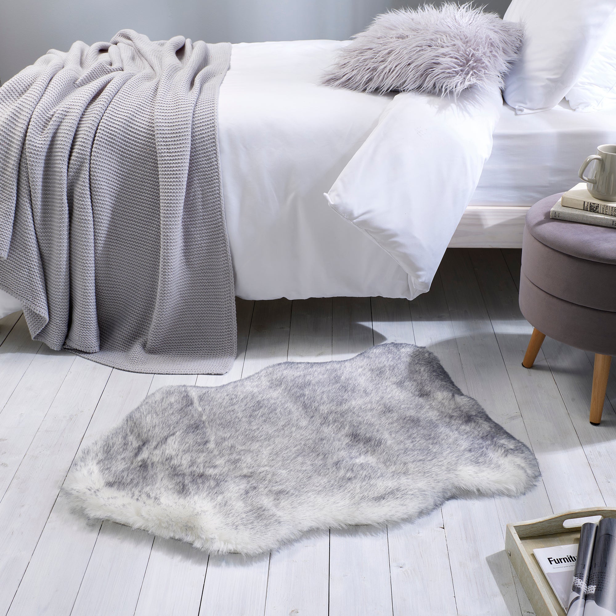 Copenhagen Single Pelt Faux Fur Rug Copenhagen Natural