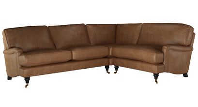 Bluebell Asym. Crn: LHF 2.5 Seat w RHF Loveseat in Tan Vintage Leather - sofa.com