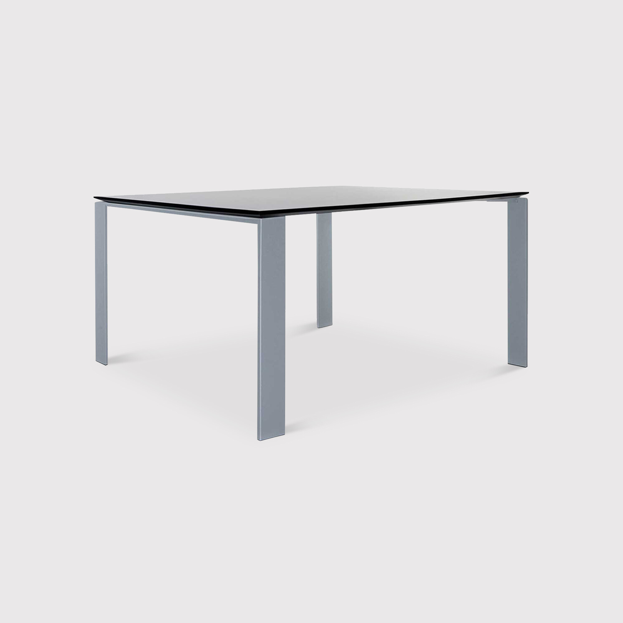 Kartell Four Dining Table 128X128, Black Metal | W128cm | Barker & Stonehouse
