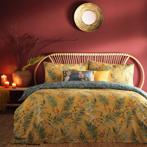 furn. Riva Mazari Mustard Duvet Cover and Pillowcase Set