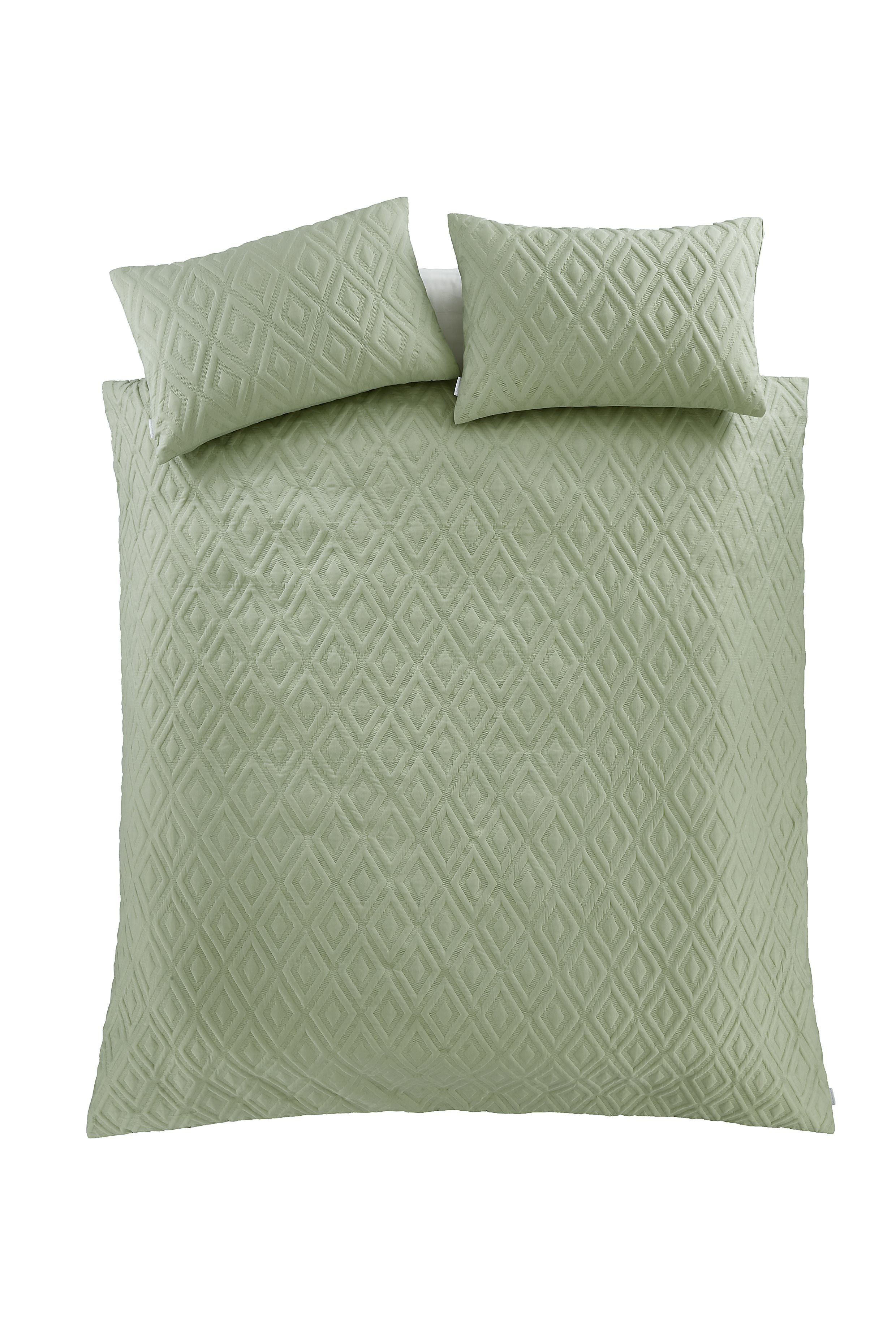 Catherine Lansfield 'Jacob Geo' Soft Touch Duvet Cover Set in Light Green 5