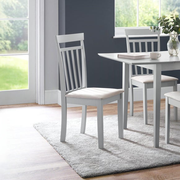 Coast Set of 2 Dining Chairs, Faux Linen