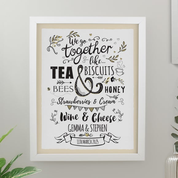 Personalised We Go Together Poster Frame