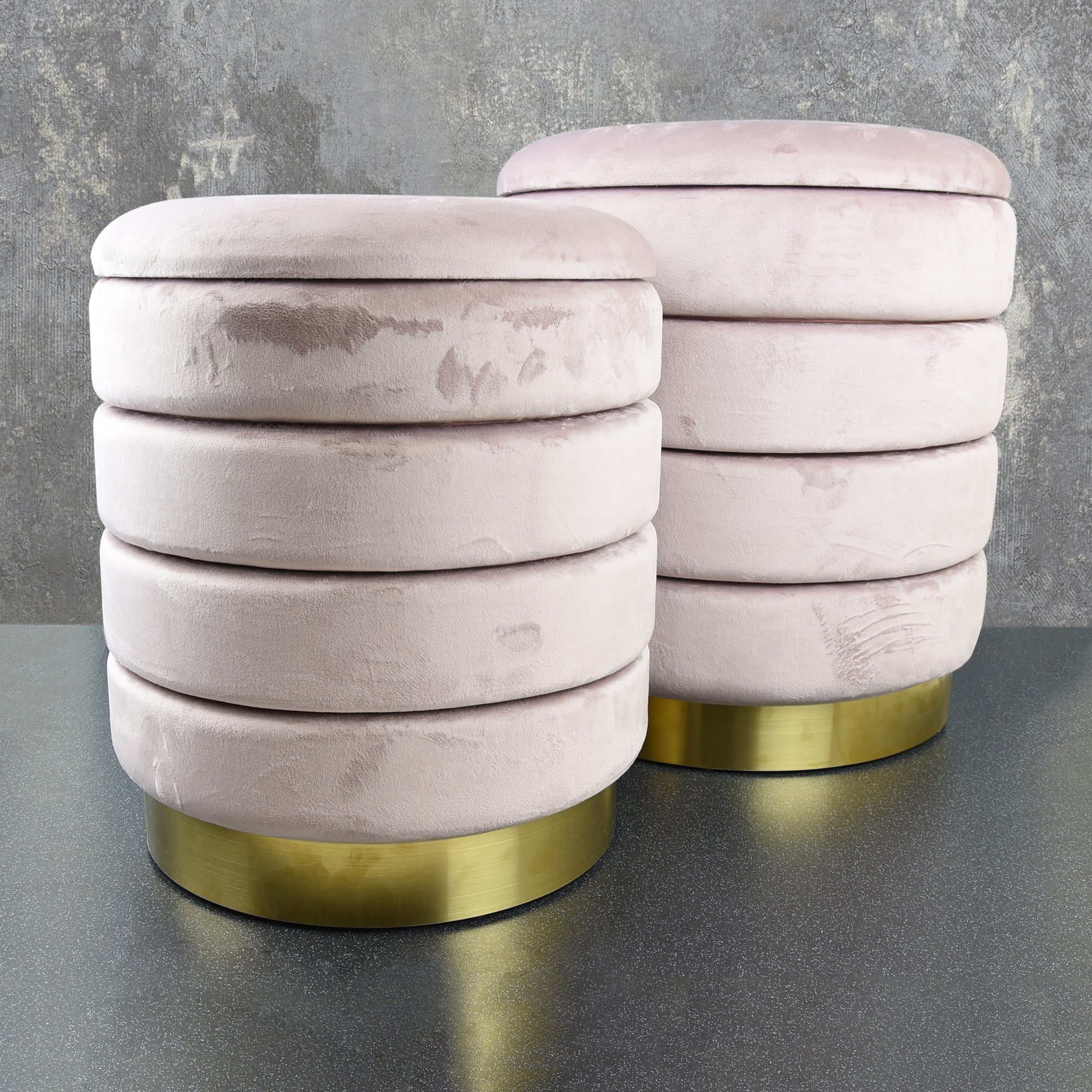 Erne set of 2 Footstools Pink