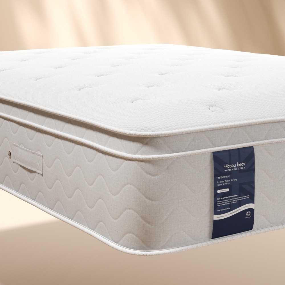 The Evermore - King Size - 1500 Pocket Spring Memory Hybrid Mattress - Fabric/Foam - 5ft - Happy Beds
