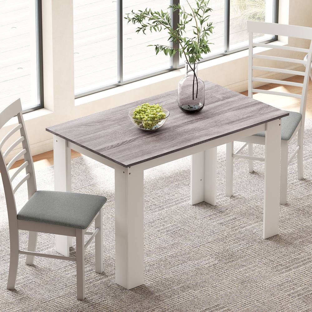 HOMCOM Dining Table for 4-6 People, Wood Effect Tabletop, Grey
