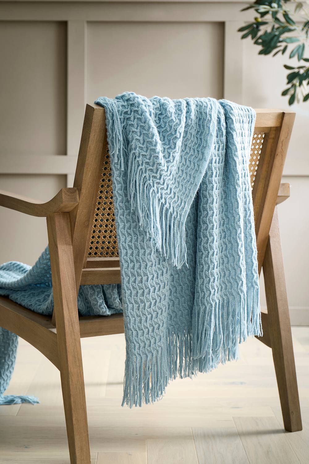 Appletree 'Textured Knit' Knitted Throw in Blue