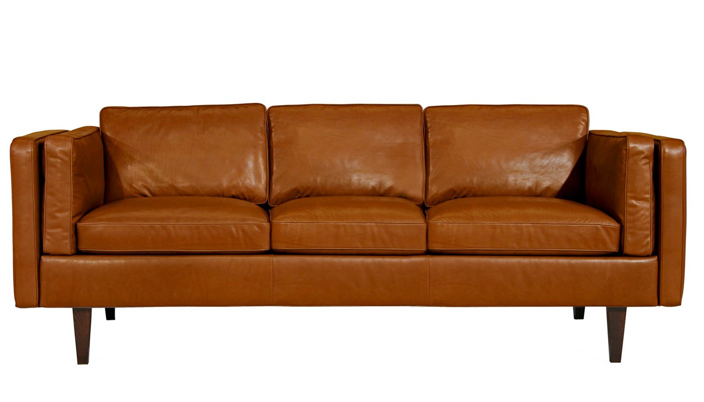 Heal's Chill 4 Seater Sofa Leather Hide Tobacco 7179 Natural Feet