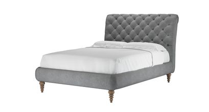 Knightsbridge (No Footboard) Double Bed in Thatch Smart Velvet - sofa.com