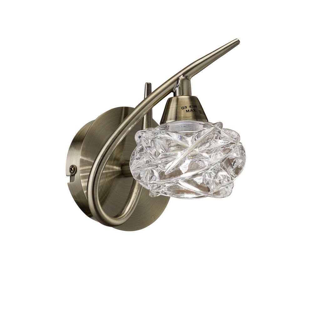 Netlighting Maremagnum Wall Lamp Switched 1 Light G9 Antique Brass in Bronze