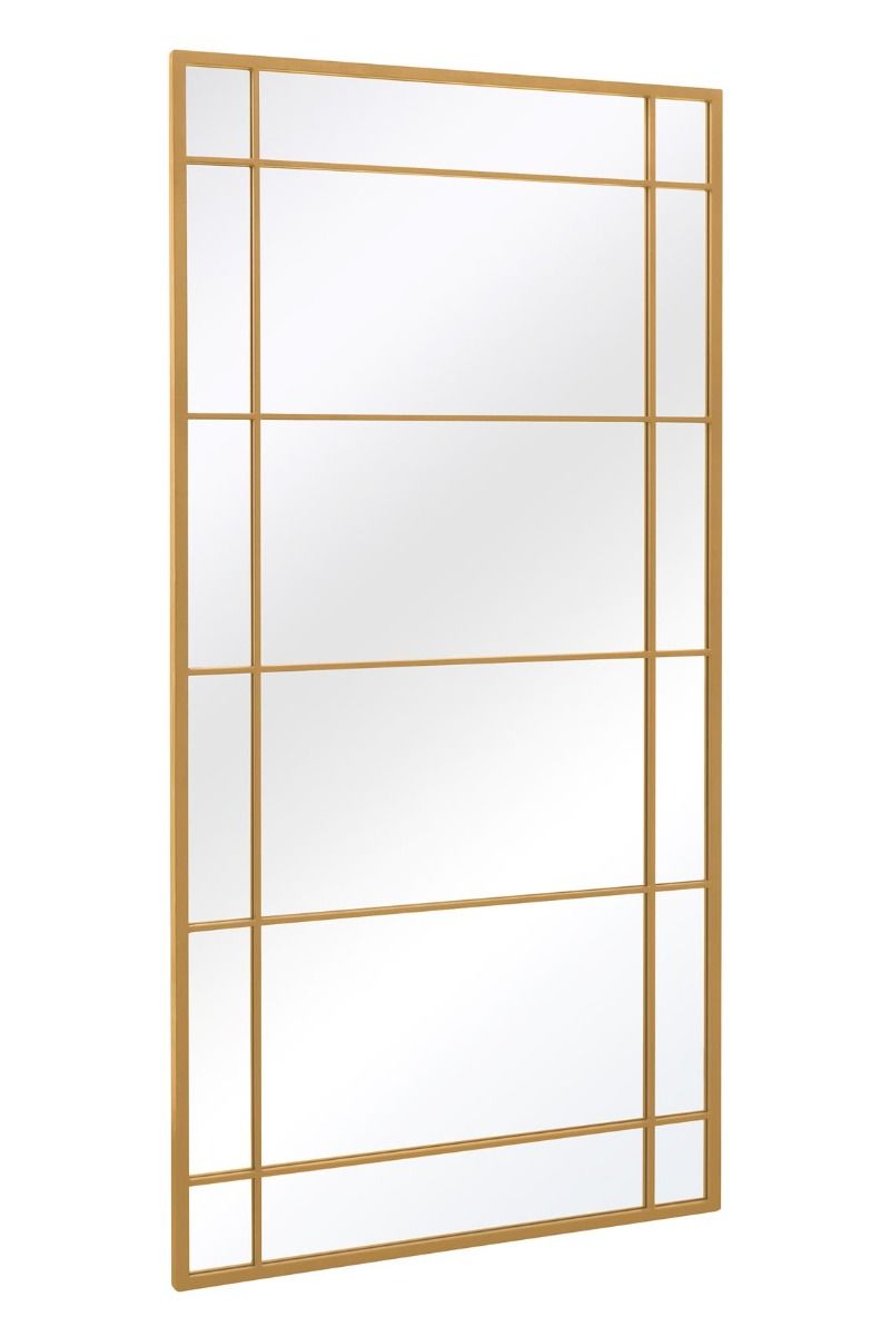 MirrorOutlet Gold Metal Framed Window Wall or Leaner Mirror 71" X 35" (180 X 90CM) 6