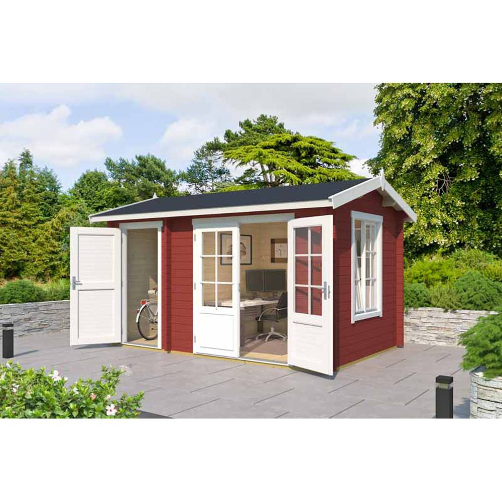 Lasita Maja Ltd Wrexham 1-Log Cabin, Garden Room, Home Office - L430xW288.1xH250.8 cm in Light Tan 4