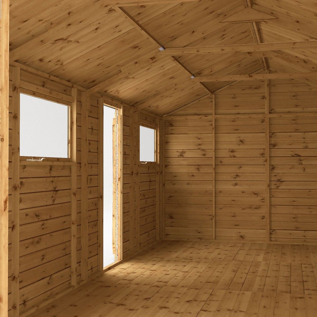 Mercia 20 x 10 Ft Premium Shiplap Apex Workshop - L606.2 x W322.7 x H252.4 cm in Brown 6
