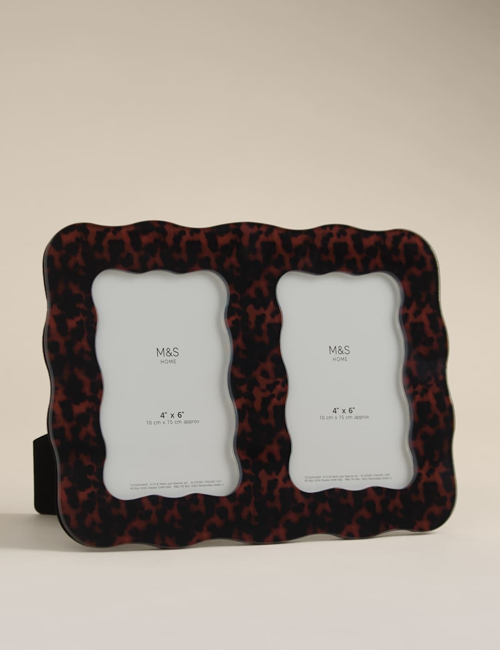 M&S Tortoiseshell Double Photo Frame 4x6 inch Multi