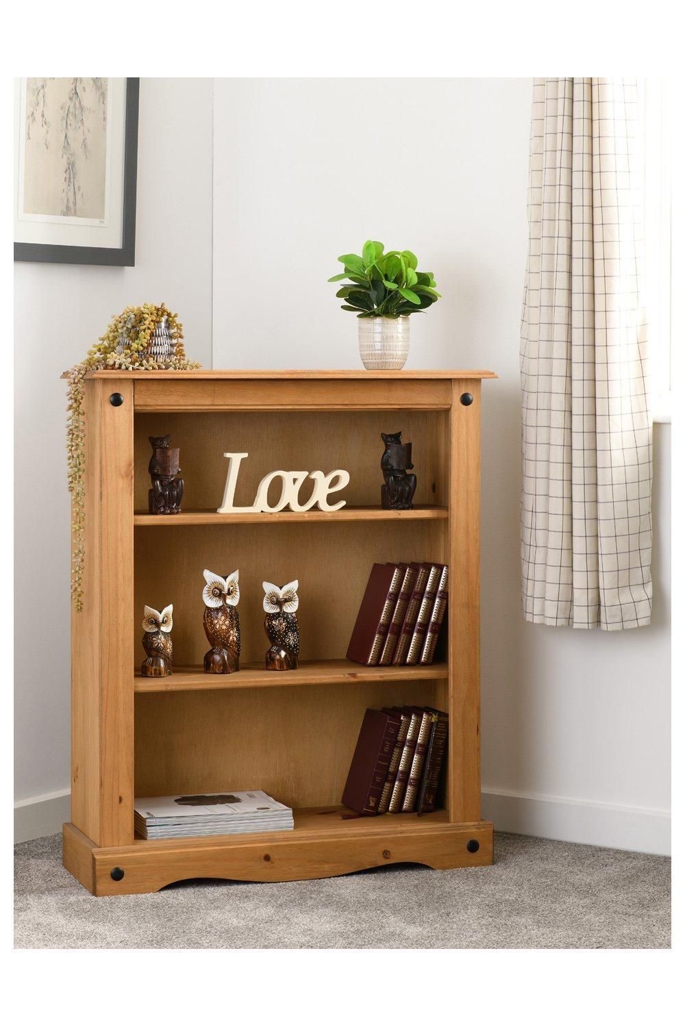 Seconique Corona Low Bookcase in Natural
